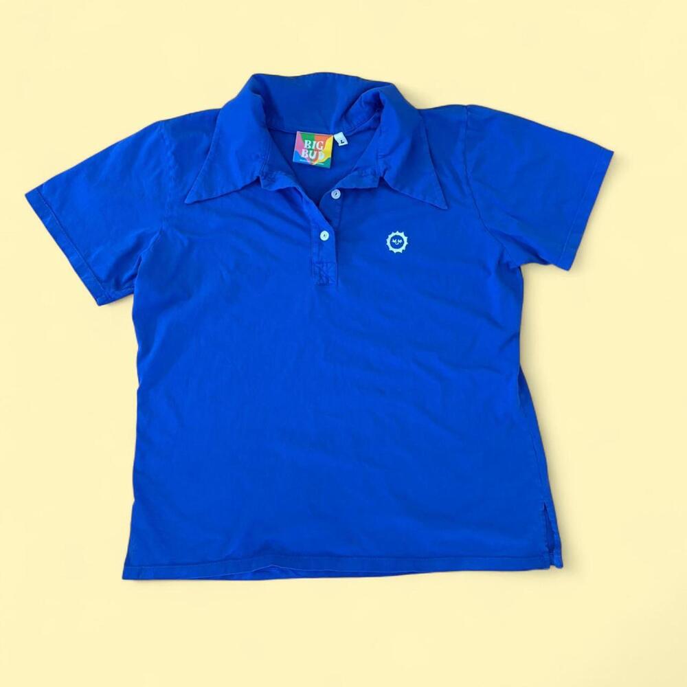 *SOLD* Big Bud Press polo shirt in blue size large